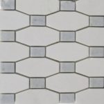 LONG OCTAGON PATTERN WHITE THASSOS & BLUE CELESTE DOT