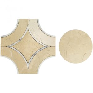 CREMA MARFIL WITH CALACUTTA LINE & CREMA MARFIL CIRCLE