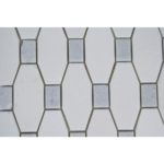 LONG OCTAGON PATTERN WHITE THASSOS & BLUE CELESTE DOT