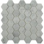 WHITE CARRARA 2″ HEXAGON