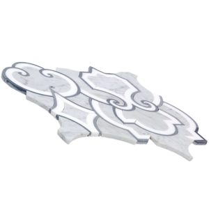 MJ LEMURIA – WHITE THASSOS, WHITE CARRARA & BARDIGLIO IMPERIALE