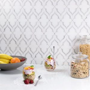 MJ VIOLA – WHITE THASSOS WITH WHITE CARRARA LINES