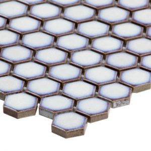 SIMPLE RIMMED HEXAGON VINTAGE WHITE