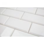 WHITE CARRARA 2X4 BEVELED BRICK