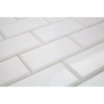 WHITE CARRARA 2X4 BEVELED BRICK