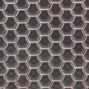 SIMPLE RIMMED HEXAGON CHARCOAL
