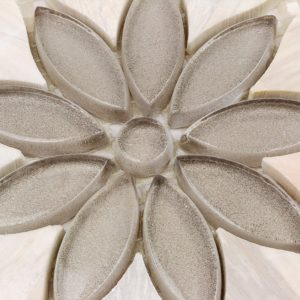 MJ RAIN FLOWER – WOODEN BEIGE, TAUPE & BEIGE GLASS