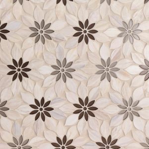 MJ RAIN FLOWER – WOODEN BEIGE, TAUPE & BEIGE GLASS