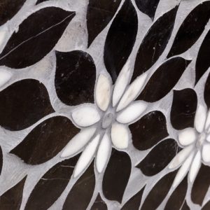 MJ RAIN FLOWER – BLACK JADE, CALACATTA WITH CALACATTA DOT