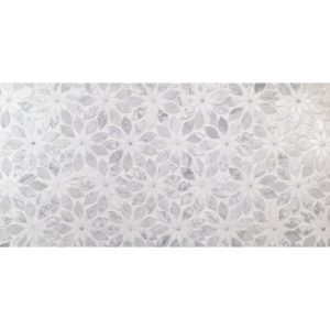 MJ RAIN FLOWER – WHITE CARRARA, WHITE THASSOS WITH WHITE CARRARA DOT
