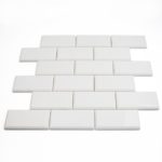 WHITE CARRARA 2X4 BEVELED BRICK