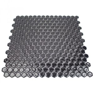 SIMPLE HEXAGON SOLID POLISHED BLACK