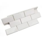 WHITE CARRARA 2X4 BEVELED BRICK