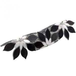 MJ RAIN FLOWER – BLACK JADE, CALACATTA WITH CALACATTA DOT