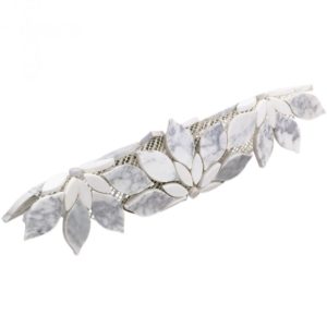 MJ RAIN FLOWER – WHITE CARRARA, WHITE THASSOS WITH WHITE CARRARA DOT