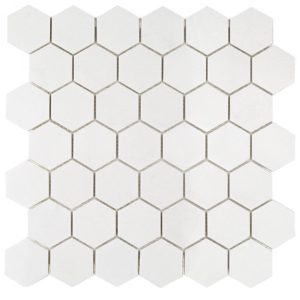 WHITE THASSOS 2″ HEXAGON