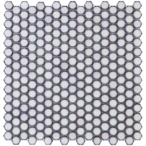 SIMPLE RIMMED HEXAGON VINTAGE WHITE