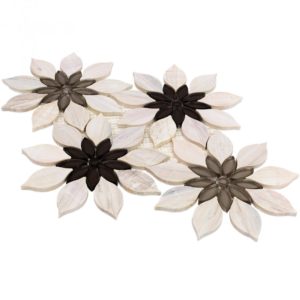 MJ RAIN FLOWER – WOODEN BEIGE, TAUPE & BEIGE GLASS
