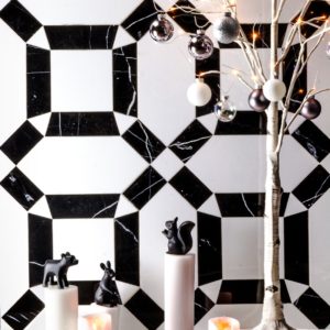 MJ IMMACULATA – CRYSTALLIZED PORCELAIN TILE & BLACK JADE