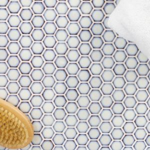 SIMPLE RIMMED HEXAGON VINTAGE WHITE