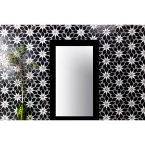 MJ RAIN FLOWER – BLACK JADE, CALACATTA WITH CALACATTA DOT