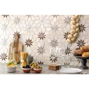 MJ RAIN FLOWER – WOODEN BEIGE, TAUPE & BEIGE GLASS