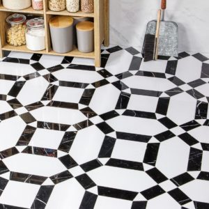 MJ IMMACULATA – CRYSTALLIZED PORCELAIN TILE & BLACK JADE