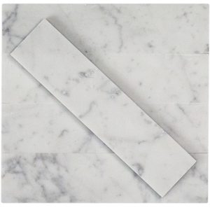 STONE BRUSHED 2X8 WHITE CARRARA