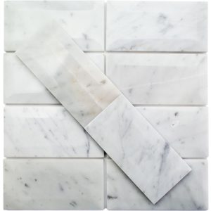 BEVELED WHITE CARRARA 3X6 POLISHED