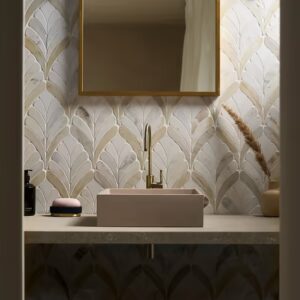 Rosalia Bianco White Floral Marble Mosaic