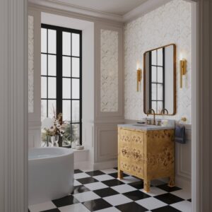 Rosalia Bianco White Floral Marble Mosaic