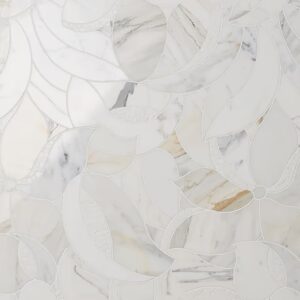 Rosalia Bianco White Floral Marble Mosaic