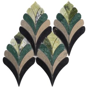 Rosalia Verde Green Floral Marble Mosaic