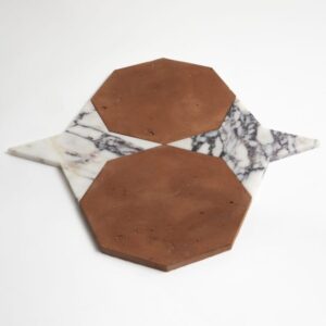 Calacatta Viola, Rustic Terracotta Honed Ottaglio Marble Mosaic