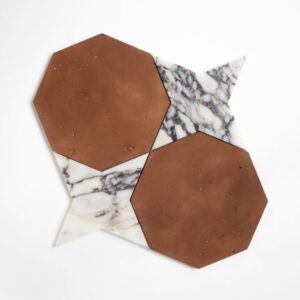 Calacatta Viola, Rustic Terracotta Honed Ottaglio Marble Mosaic