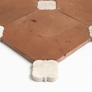 Diana Royal, Rustic Terracotta Honed Quatrella Marble Mosaic