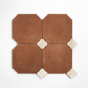 Diana Royal, Rustic Terracotta Honed Quatrella Marble Mosaic