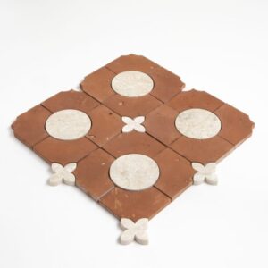 Diana Royal, Rustic Terracotta Honed Bocciolo Marble Mosaic