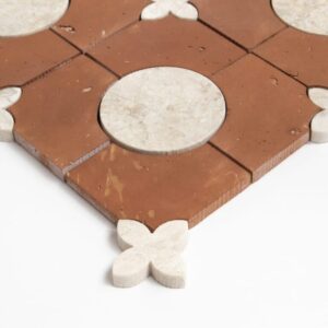 Diana Royal, Rustic Terracotta Honed Bocciolo Marble Mosaic