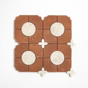 Diana Royal, Rustic Terracotta Honed Bocciolo Marble Mosaic