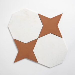 Calacatta Bella, Cotto Rio Honed Ottaglio Marble Mosaic