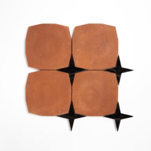 Black, Rustic Terracotta Honed Orienta Marble Mosaic